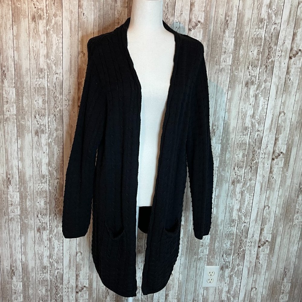 Leo & Nicole Black Cardigan Sweater size XXL